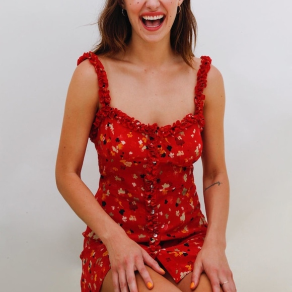 BRAND NEW Réalisation Par Julia Dress in Rouge - Picture 4 of 4